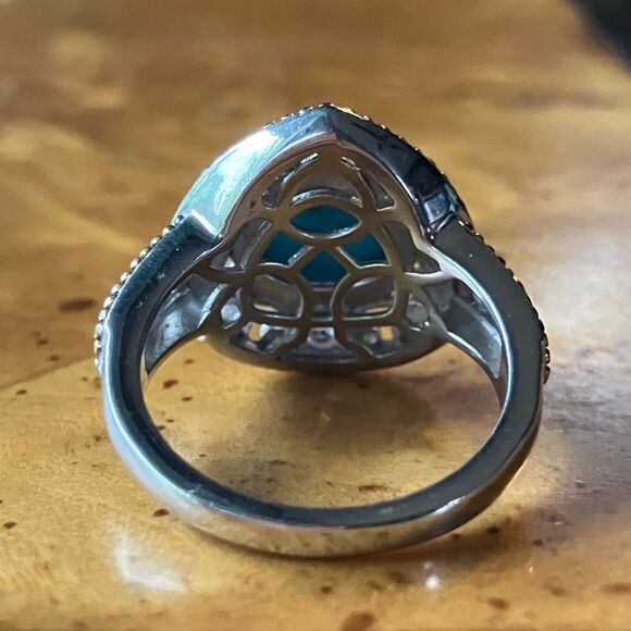 Genuine Sleeping Beauty Turquoise Tanzanite Sterling Silver Ring Size 6 - Picture 4 of 8